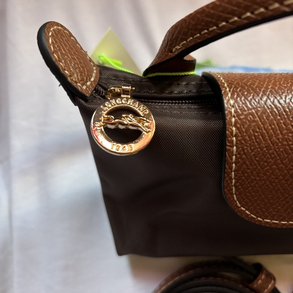 Longchamp Chocolate Brown Color Mini Bag with Removable Strap NWT - Picture 4 of 6
